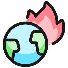 Global Warming Globe Fire 1 Icon from Ultimate Colors Set