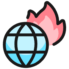Global Warming Globe Fire Icon from Ultimate Colors Set