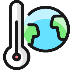 Global Warming High Temperature Icon from Ultimate Colors Set