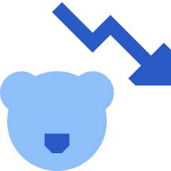 Bear Market Decrease Icon from Sharp Flat Set