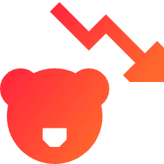 Bear Market Decrease Icon from Sharp Gradient Set