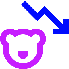 Bear Market Decrease Icon from Sharp Neon Set