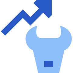 Bull Market Increase Icon from Sharp Flat Set