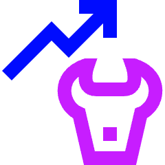 Bull Market Increase Icon from Sharp Neon Set