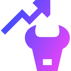 Bull Market Increase Icon from Sharp Gradient Set