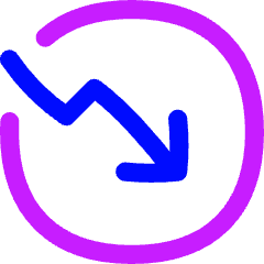 Chart Circle Down Loss Icon from Flex Neon Set