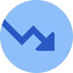 Chart Circle Down Loss Icon from Sharp Flat Set