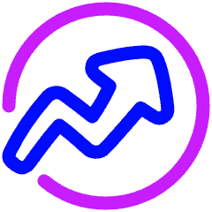 Chart Circle Up Growth Icon from Plump Neon Set