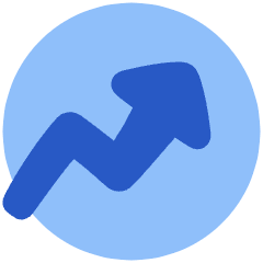 Chart Circle Up Growth Icon from Plump Flat Set