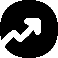 Chart Circle Up Growth Icon from Flex Solid Set