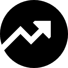 Chart Circle Up Growth Icon from Sharp Solid Set