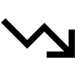 Graph Arrow Decrease Icon from Sharp Line Set