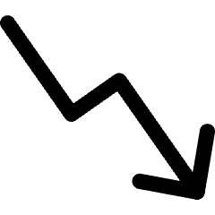 Graph Arrow Decrease Icon from Core Line Set