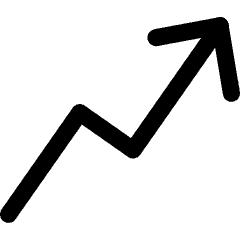 Graph Arrow Increase Icon from Core Line Set