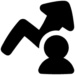 Graph Arrow User Increase Icon from Plump Solid Set