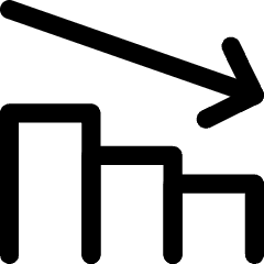 Graph Bar Decrease Icon from Core Line Set
