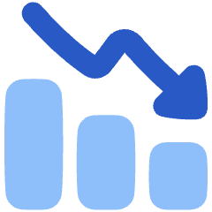 Graph Bar Decrease Icon from Plump Flat Set
