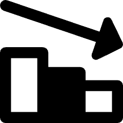 Graph Bar Decrease Icon from Core Remix Set