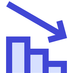 Graph Bar Decrease Icon from Sharp Duo Set
