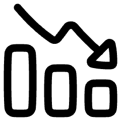 Graph Bar Decrease Icon from Plump Line Set