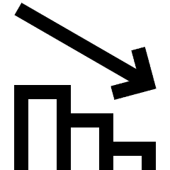 Graph Bar Decrease Icon from Sharp Line Set