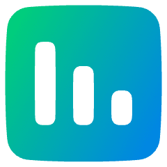 Graph Bar Decrease Square Icon from Plump Gradient Set
