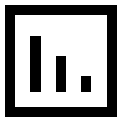 Graph Bar Decrease Square Icon from Sharp Line Set