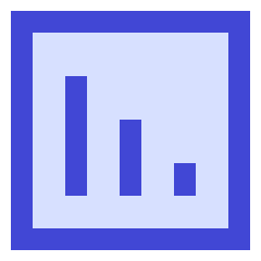 Graph Bar Decrease Square Icon from Sharp Duo Set