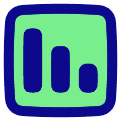 Graph Bar Decrease Square Icon from Plump Pop Set