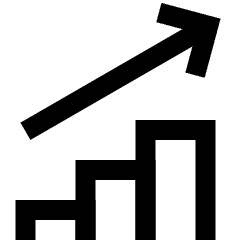 Graph Bar Increase Icon from Sharp Line Set