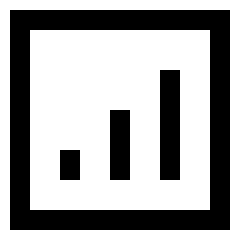 Graph Bar Increase Square Icon from Sharp Line Set