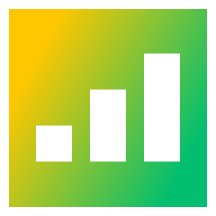 Graph Bar Increase Square Icon from Sharp Gradient Set