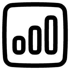 Graph Bar Increase Square Icon from Plump Line Set