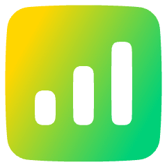 Graph Bar Increase Square Icon from Plump Gradient Set