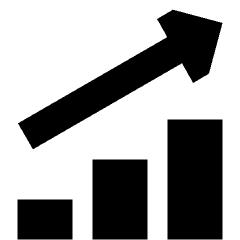 Graph Bar Increase Icon from Sharp Solid Set