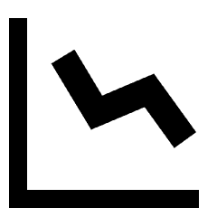 Graph Decrease Icon from Sharp Solid Set