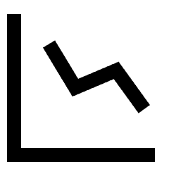Graph Decrease Icon from Sharp Line Set