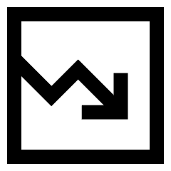 Growth Analytics Chart Down Loss Icon from Sharp Line Set