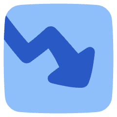 Growth Analytics Chart Down Loss Icon from Plump Flat Set