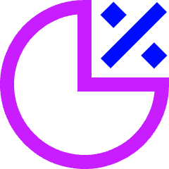 Pie Chart Investment Percentage Icon from Sharp Neon Set