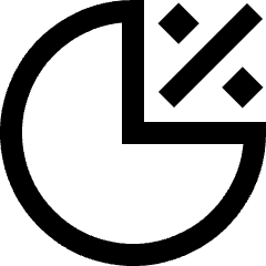 Pie Chart Investment Percentage Icon from Sharp Line Set