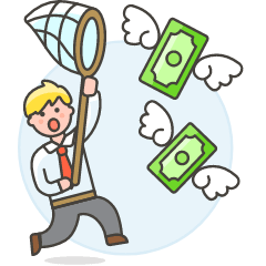Catching Money 3 Illustration from UX Colors Set