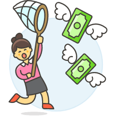 Catching Money 4 Illustration from UX Colors Set
