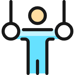 Gymnastics Acrobatic Hanging Person Icon from Ultimate Colors Set