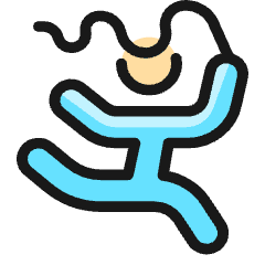 Gymnastics Ribbon Person 1 Icon from Ultimate Colors Set