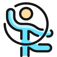 Gymnastics Ribbon Person Icon from Ultimate Colors Set