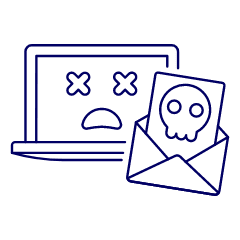 Malware Attaked Illustration from UX Line Set