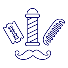 Hairstlye Barber Shop Illustration from UX Line Set