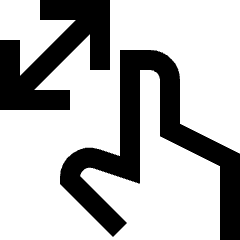 Finger Gesture Pinch Icon from Sharp Line Set