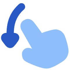 Finger Gesture Swipe Down Icon from Plump Flat Set